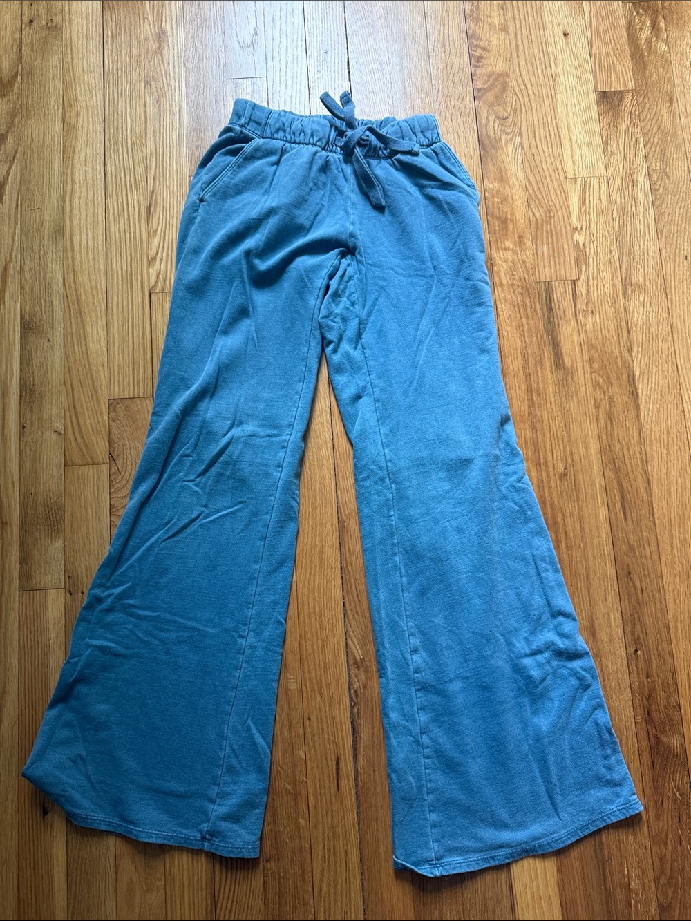 Urban Outfitters Teal Wide-Leg Drawstring Track Pants